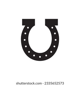 Horseshoe vector icon. Horseshoe flat sign design. Horse shoe symbol pictogram. UX UI icon