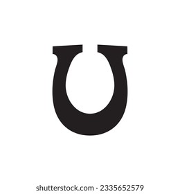 Horseshoe vector icon. Horseshoe flat sign design. Horse shoe symbol pictogram. UX UI icon