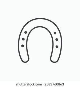 Horseshoe vector icon isolated in black line