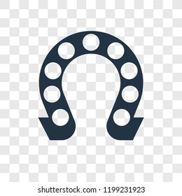 Horseshoe vector icon isolated on transparent background, Horseshoe transparency logo concept