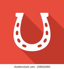 Horseshoe vector icon with long shadow