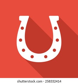 Horseshoe vector icon with long shadow