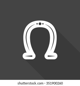 horseshoe vector icon with long shadow