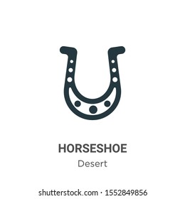 Horseshoe vector icon on white background. Flat vector horseshoe icon symbol sign from modern wild west collection for mobile concept and web apps design.