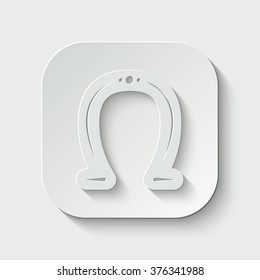 horseshoe vector icon - paper illustration