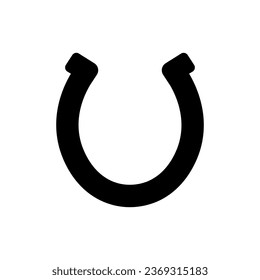 Horseshoe vector icon silhouette lucky design. Horse shoe western design symbol farm isolated logo