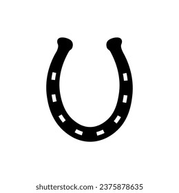 Horseshoe vector icon silhouette lucky design. Horse shoe western design symbol farm isolated logo