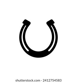 Horseshoe vector icon silhouette lucky design. Horse shoe western design symbol farm isolated logo