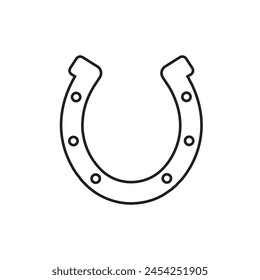 Horseshoe vector icon silhouette lucky design. Horse shoe western design symbol farm isolated logo