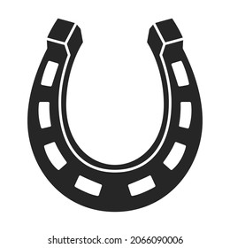 Horseshoe vector icon.Black vector icon isolated on white background horseshoe.
