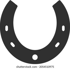 Horseshoe vector illustration. Flat illustration iconic design of horseshoe, isolated on a white background.