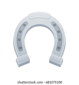 Horseshoe vector illustration isolated on white background. Semi-realistic cartoon style icon.