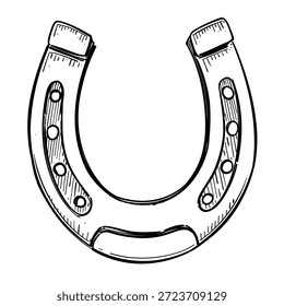 Línea de Vector de herradura ilustración dibujada a mano