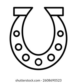 Horseshoe Vector Line Icon Design