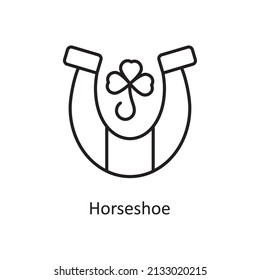 Horseshoe Vector Outline Icon Design illustration. St Patrick's Day Symbol on White background EPS 10 File