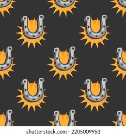 horseshoe vector seamless pattern for print or web design