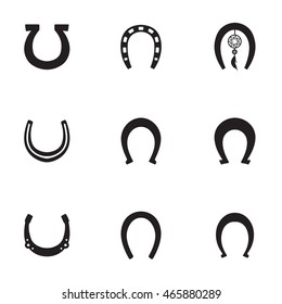 horseshoe vector set. Simple horseshoe shape illustration, editable elements, can be used in logo design