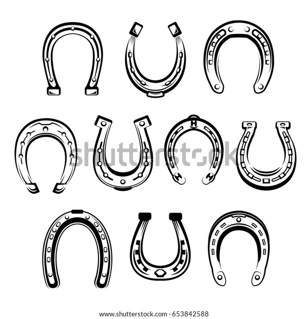 Horseshoe Vector Sketch Icons Set Isolated Stock Vector (Royalty Free ...