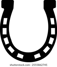 Horseshoe. Vintage vector engraving for info graphic, poster, web. Black on transparent background, Make a wish. Metal western talisman icon or sticker. Superstition symbol. Hope for the best.