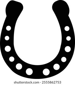 Horseshoe. Vintage vector engraving for info graphic, poster, web. Black on transparent background, Make a wish. Metal western talisman icon or sticker. Superstition symbol. Hope for the best.