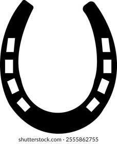 Horseshoe. Vintage vector engraving for info graphic, poster, web. Black on transparent background, Make a wish. Metal western talisman icon or sticker. Superstition symbol. Hope for the best.