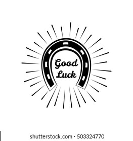 Horseshoe. Wild West Label. Good Luck Badge. Western Illustration Vector. Isolated On White Background