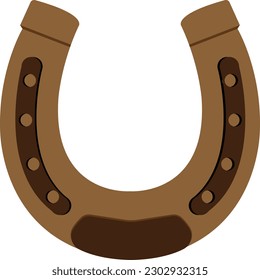 Horseshoe.Brown horseshoe isolated on white background	