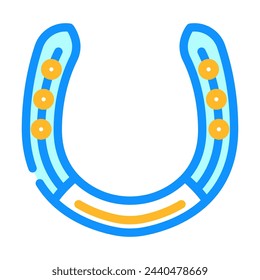 horseshoeing blacksmith color icon vector. horseshoeing blacksmith sign. isolated symbol illustration