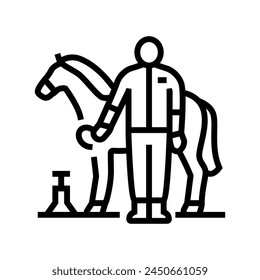 Hufeisenschmied Linie Symbol Vektorgrafik. Hufeisenschmied Zeichen. Isolierte Kontur Symbol Schwarz Abbildung