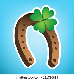 horseshoes with clover