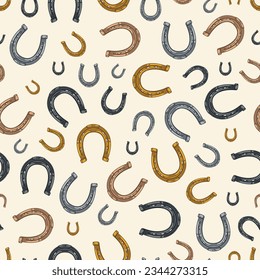 Horseshoes colorful pattern seamless for advertising services of blacksmiths shoeing horses of farmers and ranchers vector illustration