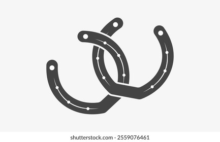 Horseshoes connected. Icon of luck. Vector illustration 