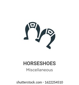 Horseshoes glyph icon vector on white background. Flat vector horseshoes icon symbol sign from modern miscellaneous collection for mobile concept and web apps design.