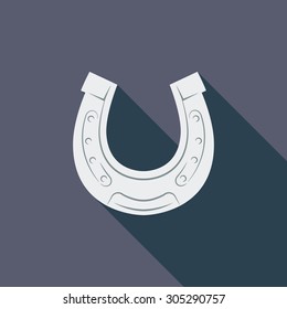 Horseshoes icon. Flat vector related icon with long shadow for web and mobile applications. It can be used as - logo, pictogram, icon, infographic element. Vector Illustration.