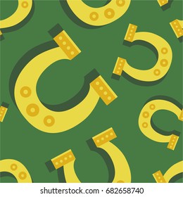 Horseshoes icons, hand drawn background. Colorful seamless pattern vector. Decorative wallpaper, good for printing. Overlapping background with symbol of luck