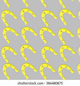 Horseshoes pattern seamless. Horseshoe vector, western and lucky, pattern gloss horseshoe, lucky metallic, talisman pattern seamless. Vector abstract flat design illustration