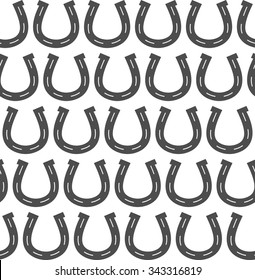 Horseshoes seamless pattern. Lucky background concept. Vector Illustration