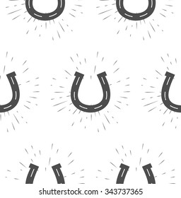 Horseshoes seamless pattern. Lucky background concept for company. Vector Illustration.