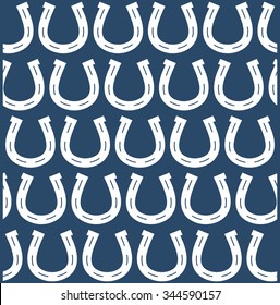 Horseshoes seamless pattern. Lucky background concept for company. Vector Illustration