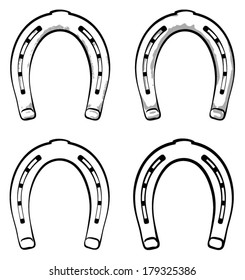 Horseshoes, Set of Horseshoe icons isolated