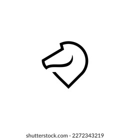 horsespot logo, with pin location and head horse vector
