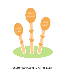 Horsetail illustration, simple, cute, spring