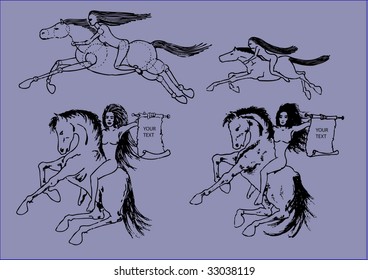 horsewoman vector