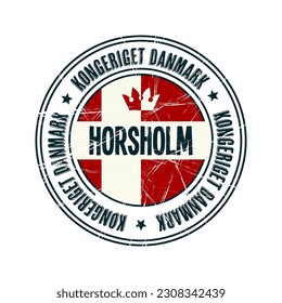 Horsholm city grunge rubber stamp vector illustration over white background