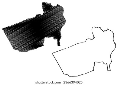 Horst aan de Maas (Reino de los Países Bajos, Holanda, provincia de Limburgo) mapa ilustración vectorial, dibujo de garabatos Haors y mapa de Maos