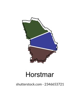 Horstmar world map vector design template, graphic style isolated on white background, suitable for your company