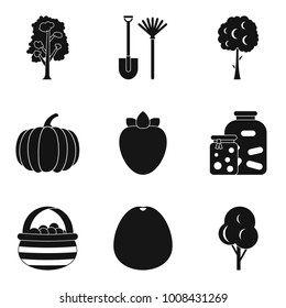 Horticultural icons set. Simple set of 9 horticultural vector icons for web isolated on white background