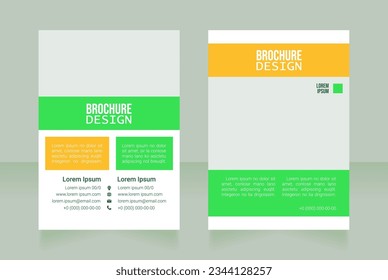 Horticultural school blank brochure design. Template set with copy space for text. Premade corporate reports collection. Editable 2 paper pages. Bebas Neue, Lucida Console, Roboto Light fonts used