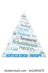 Horticultural Therapy word cloud. Wordcloud made with text only.