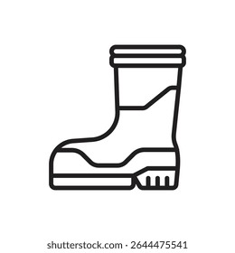 Horticulture Boot Outline Icon Vector Illustration
